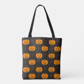 Halloween Pumpkin Pattern Canvas tas (Achterkant)