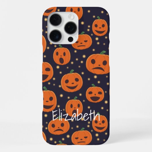 Halloween Pumpkin Pattern Jack O Lantern Custom iPhone Hoesje (Achterkant)