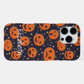 Halloween Pumpkin Pattern Jack O Lantern Custom iPhone Hoesje (Achterkant horizontaal)
