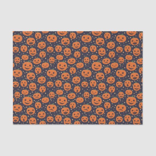 Halloween Pumpkin Pattern Jack-o-Lantern Festive Tissuepapier (Voorkant)
