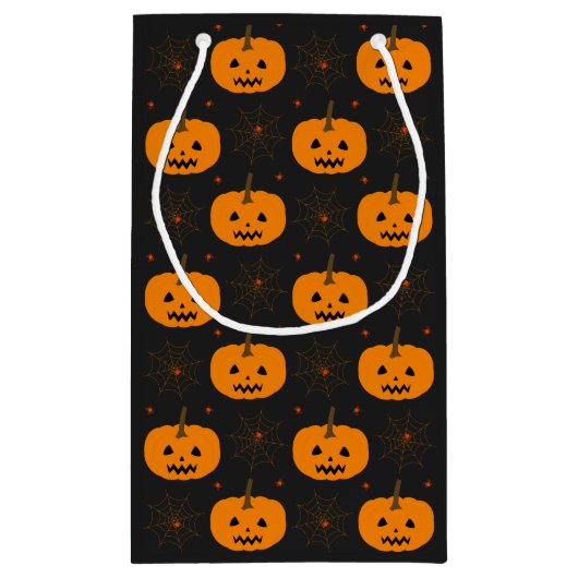 Halloween Pumpkin Pattern Small Gift Bag Klein Cadeauzakje (Achterkant)