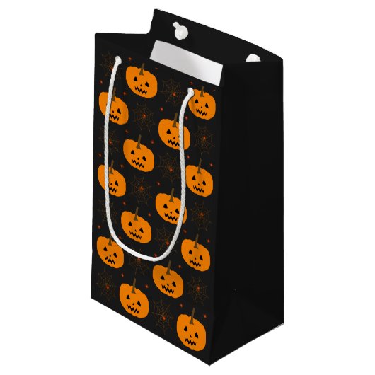 Halloween Pumpkin Pattern Small Gift Bag Klein Cadeauzakje (Voorkant Gekanteld)