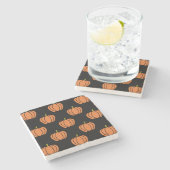 Halloween Pumpkin Pattern Stone Onderzetter (Zijkant)