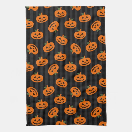 Halloween Pumpkin Pattern Theedoek (Verticaal)