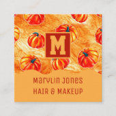 HALLOWEEN PUMPKIN PATTERN VIERKANTE VISITEKAARTJE (Voorkant)