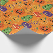 Halloween Pumpkin Pattern Wrapping Paper Cadeaupapier (Hoek)