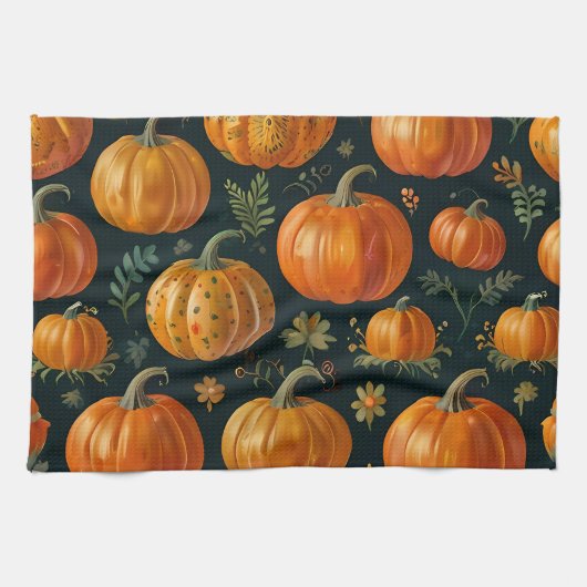 Halloween Pumpkin Pie Vibes Theedoek (Horizontaal)