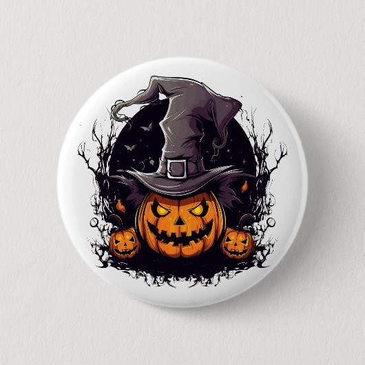 Halloween Pumpkin Pin Ronde Button 5,7 Cm (Voorkant)