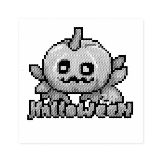 Halloween pumpkin, Pixel Art, Pixelart  Rubberstempel (Afrduk)
