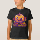 Halloween pumpkin pixel art t-shirt (Voorkant)