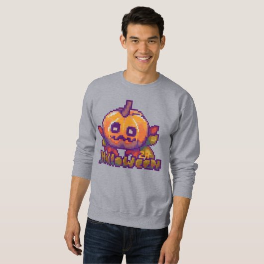 Halloween pumpkin pixel art trui (Voorkant volledig)