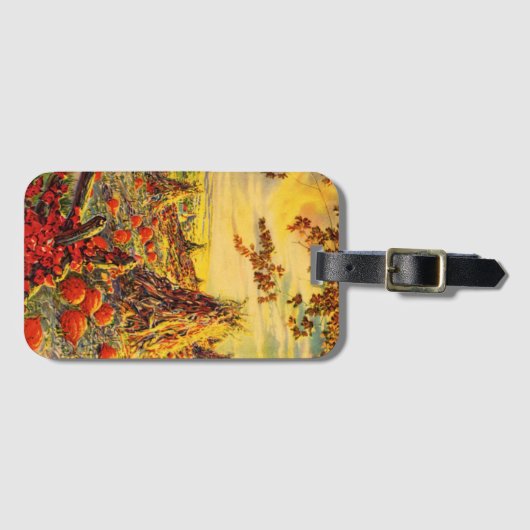  Halloween Pumpkin-pleister met Haystacks Bagagelabel (Voorkant (horizontaal))