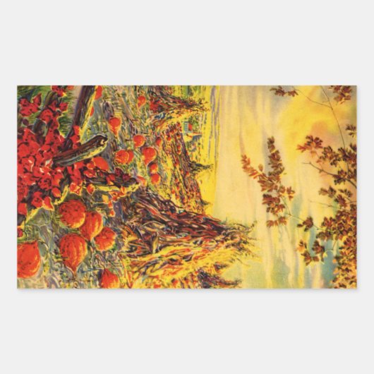  Halloween Pumpkin-pleister met Haystacks Rechthoekige Sticker (Voorkant)