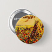Halloween Pumpkin-pleister met Haystacks Ronde Button 5,7 Cm (Voorkant /achterkant)