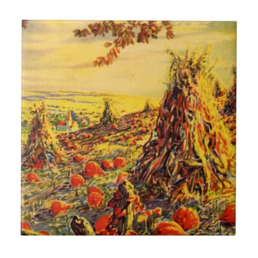  Halloween Pumpkin-pleister met Haystacks Tegeltje (Voorkant)