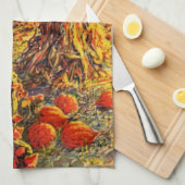 Halloween Pumpkin-pleister met Haystacks Theedoek (Quarter Fold)