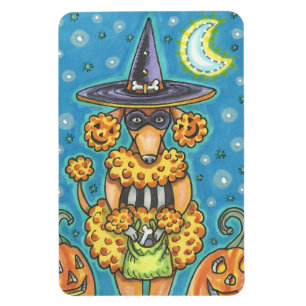 HALLOWEEN PUMPKIN POODLE, DOG MAGNET MAGNEET