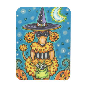 HALLOWEEN PUMPKIN POODLE, DOG MAGNET MAGNEET