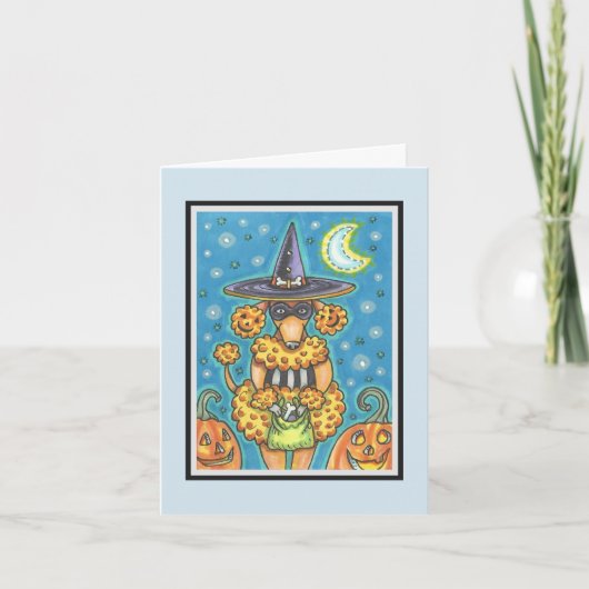 HALLOWEEN PUMPKIN POODLE NOTE WENSKAART Verse Kaart (Voorkant)