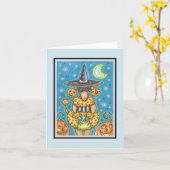 HALLOWEEN PUMPKIN POODLE NOTE WENSKAART Verse Kaart (Gele Bloem)