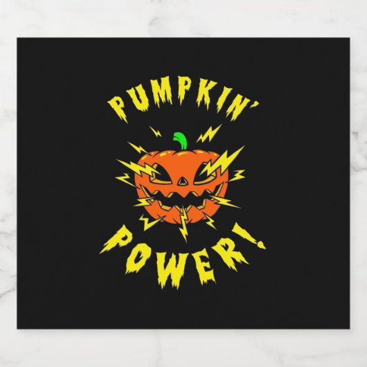 Halloween Pumpkin Power Sparkling Wijnetiket (Enkel label)