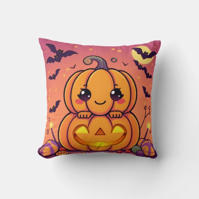 Halloween Pumpkin Print Kussen (Voorkant)