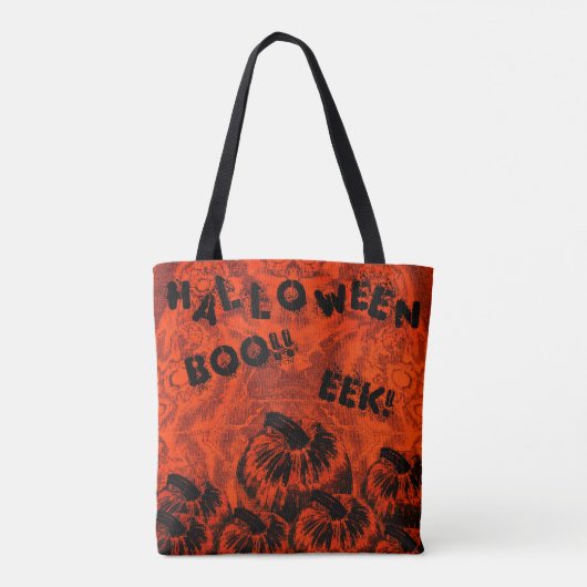 Halloween Pumpkin Print Tote Bag (Achterkant)