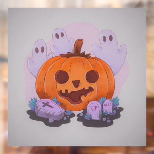 Halloween Pumpkin Raamsticker (Vel 2)