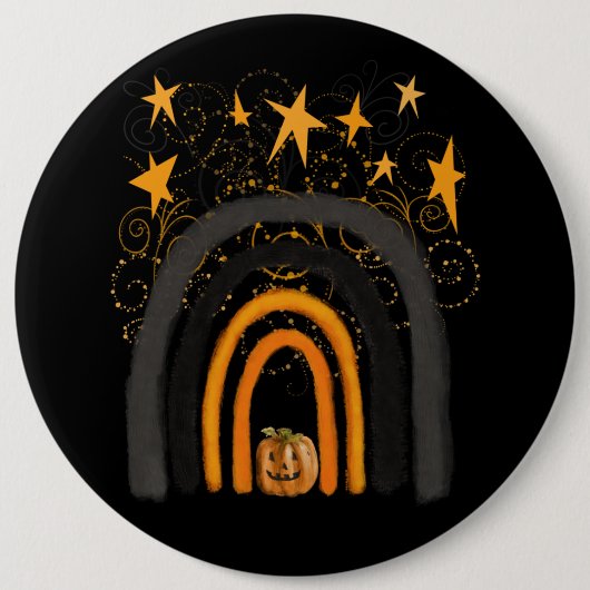 Halloween Pumpkin Rainbow Ronde Button 6,0 Cm (Voorkant)