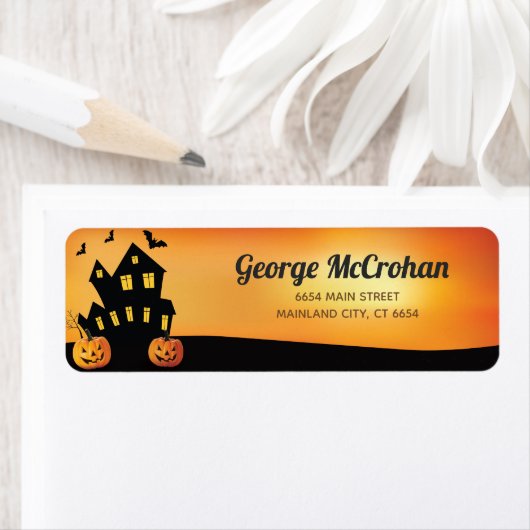 Halloween Pumpkin Return Address Etiket (Insitu)