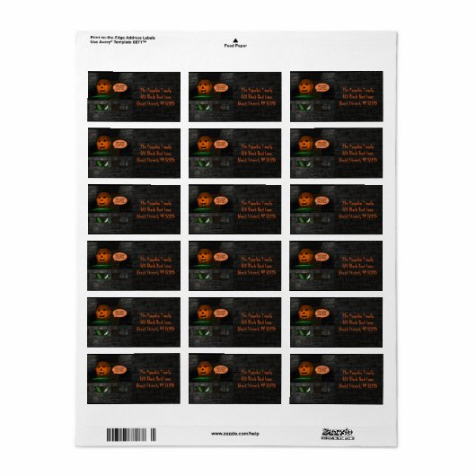 Halloween Pumpkin Ring Pop Etiket (Full Sheet)