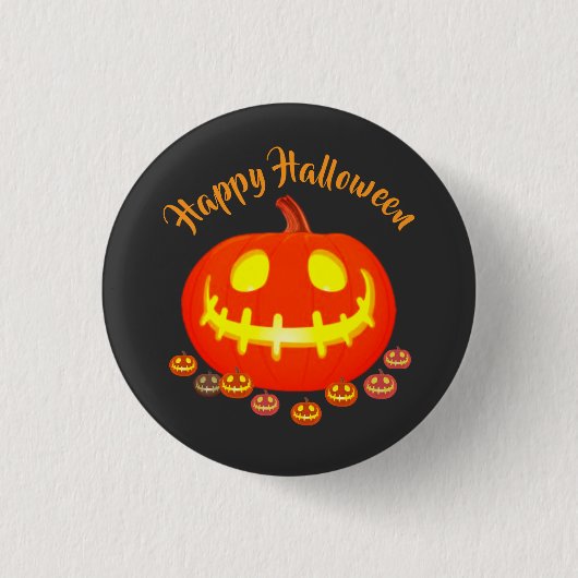 HALLOWEEN PUMPKIN RONDE BUTTON 3,2 CM (Voorkant)
