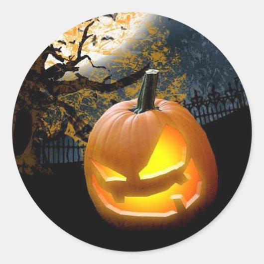 Halloween Pumpkin Ronde Sticker (Voorkant)