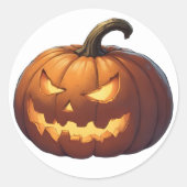 Halloween Pumpkin Ronde Sticker (Voorkant)
