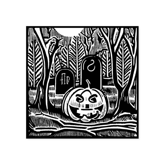 Halloween Pumpkin Rubber Stamp Rubberstempel (Afrduk)