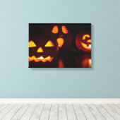 Halloween Pumpkin Scare Canvas Afdruk (Insitu (Houten vloer))