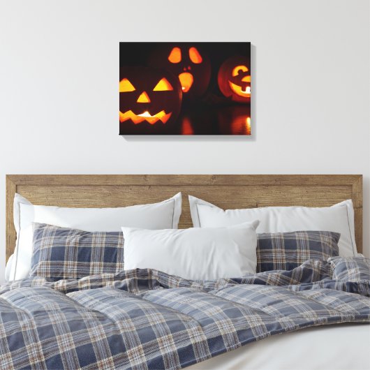 Halloween Pumpkin Scare Canvas Afdruk (Insitu (Slaapkamer))