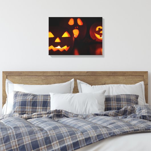 Halloween Pumpkin Scare Canvas Afdruk (Insitu (Slaapkamer))