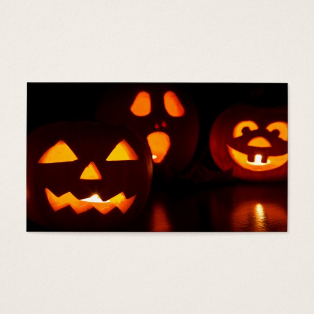 Halloween Pumpkin Scare Visitekaartjes (Voorkant)