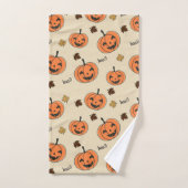 Halloween Pumpkin Seamless Pattern Bad Handdoek (Handdoek)