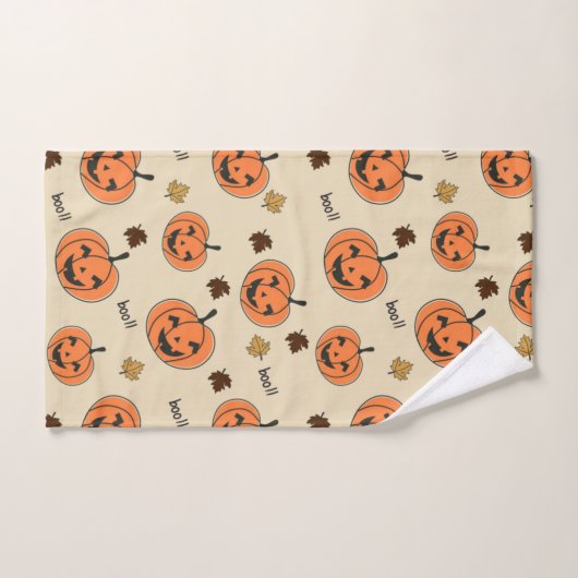 Halloween Pumpkin Seamless Pattern Bad Handdoek (Handdoek)