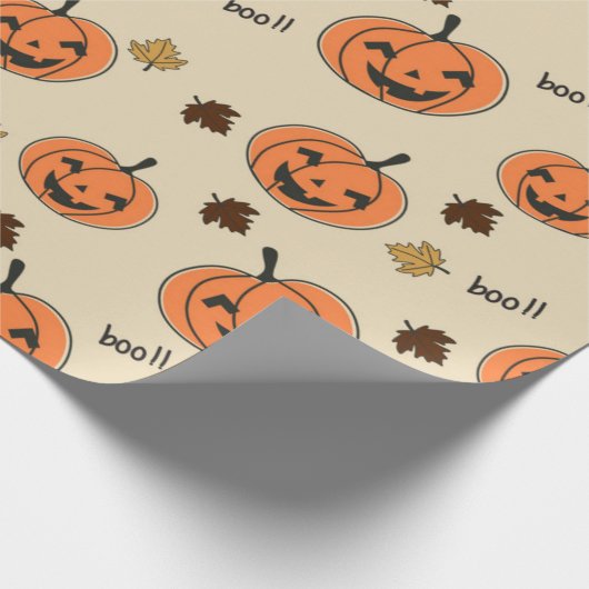 Halloween Pumpkin Seamless Pattern Cadeaupapier (Hoek)