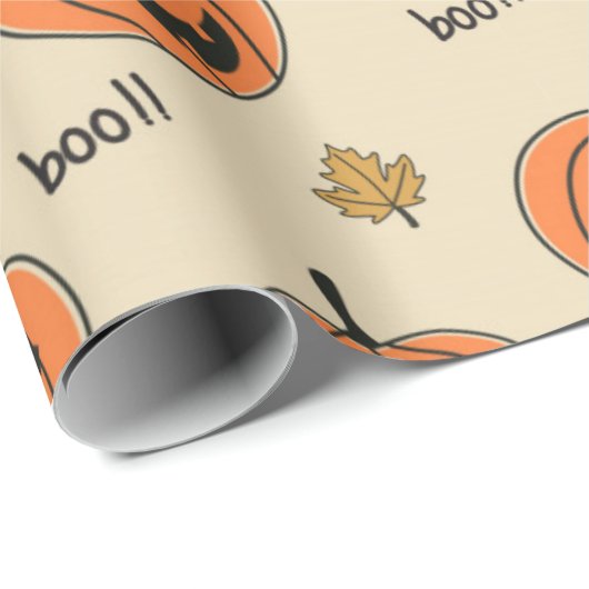 Halloween Pumpkin Seamless Pattern Cadeaupapier (Rol Hoek)