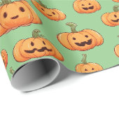 Halloween Pumpkin Seamless Pattern Cadeaupapier (Rol Hoek)