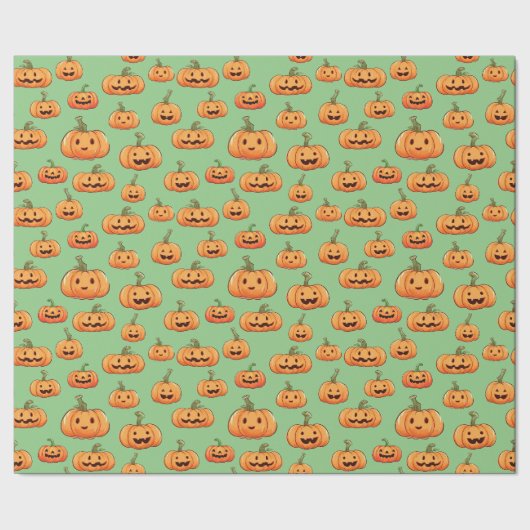 Halloween Pumpkin Seamless Pattern Cadeaupapier (Zoom)