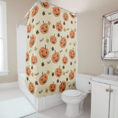 Halloween Pumpkin Seamless Pattern Douchegordijn (In situ)