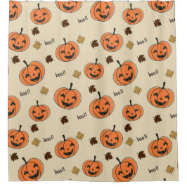 Halloween Pumpkin Seamless Pattern Douchegordijn