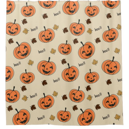 Halloween Pumpkin Seamless Pattern Douchegordijn (Voorkant)