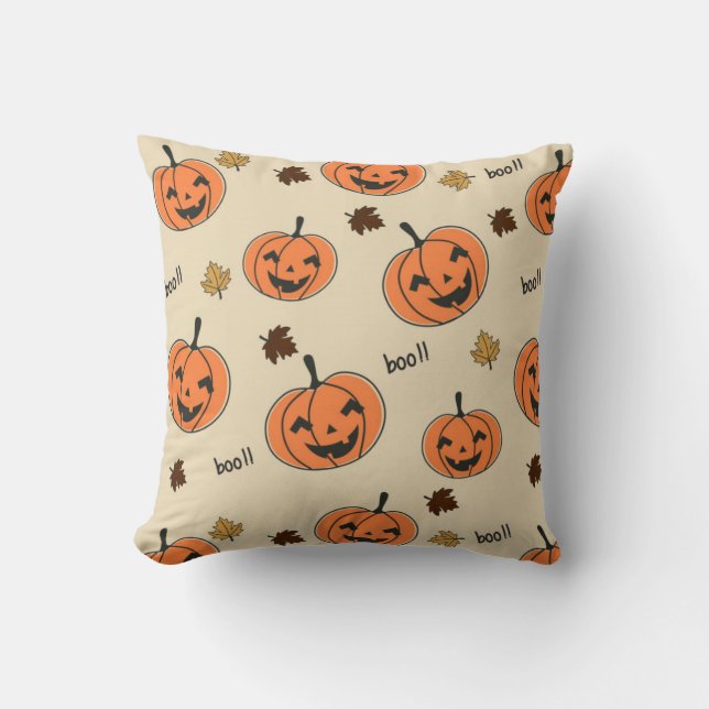 Halloween Pumpkin Seamless Pattern Kussen (Voorkant)