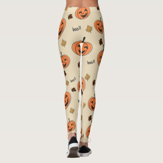Halloween Pumpkin Seamless Pattern Leggings (Achterkant)